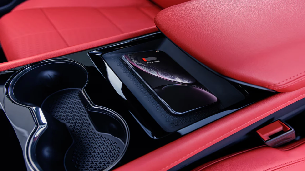 The 2025 Blazer EV includes a convenient wireless charging pad in the center console, supporting fast charging for compatible smartphones.