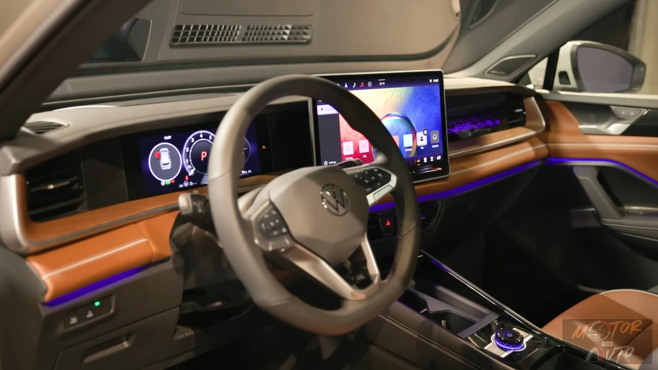 The sophisticated ambient lighting system offers up to 30 customizable colors on the top trim, integrating into door panels, dashboard trim, and creating premium evening atmosphere throughout the cabin.