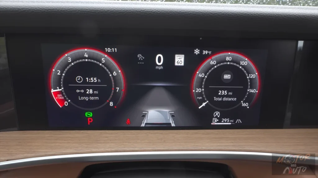 Digital instrument cluster of 2025 Volkswagen Tiguan displaying speedometer, tachometer, and trip computer information with customizable graphics