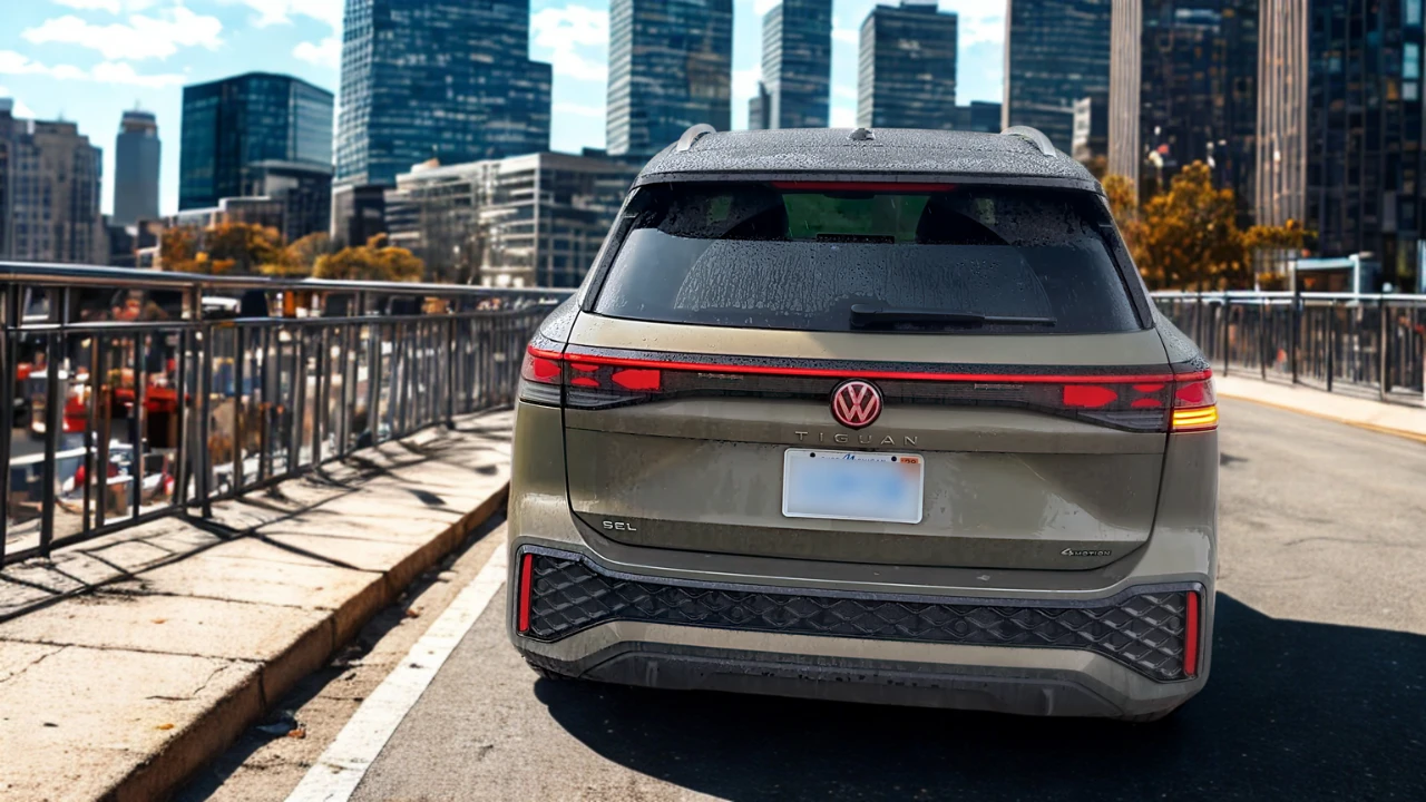 2025 Volkswagen Tiguan Rear View with Full-Width LED Taillights