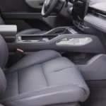 Side view of 2025 Lincoln Nautilus premium leather seats showing detailed stitching patterns, luxury materials, and comfortable seating configuration